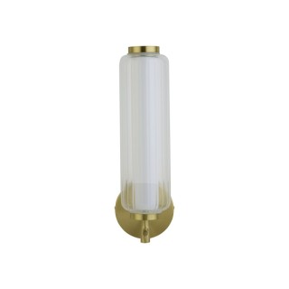 Applique led integre Metal laiton satiné, acrylique opale et verre clair, 8w 800 lumens 3000k inter Larg 10cm Haut 32cm MOD