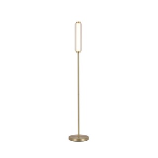 Lampadaire Led integre Metal laiton satiné, acrylique opale et verre clair, 10w 1000 lumens 3000k inter Dimmer 3 niveaux intensi