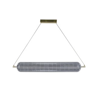 Suspension LED Convertible Horizontal-vertical Metal laiton Satiné, diffuseur Acrylique 45w 6000lm 3000k Lg108cm Haut 1m50 CAPSU