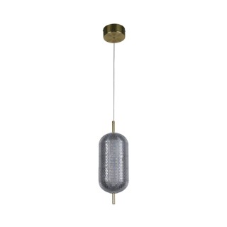 Suspension LED Metal laiton Satiné, diffuseur Acrylique 20w 2280lm 3000k Diam 15cm Haut 1m50 CAPSULE