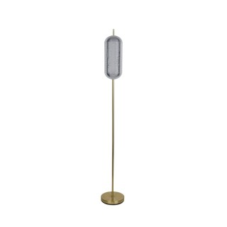 lampadaire LED Métal laiton Satiné, diffuseur Acrylique 23w 2160lm 3000k Diam 22cm Haut 154cm CAPSULE