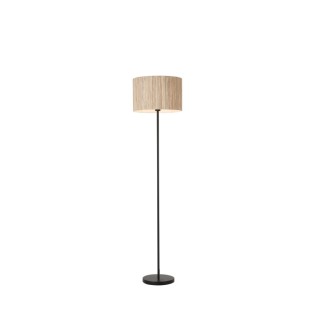 Lampadaire 1L Metal Noir et abat jour fibres naturelles E27 Max 60w haut 159cm MEADOW