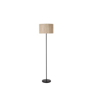 Lampadaire 1L Metal Noir et abat jour fibres naturelles E27 Max 60w haut 159cm MEADOW