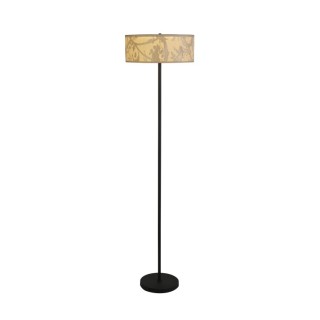 ISLA 3Lt Lampadaire Metal Noir et abat jour Papier recyclé E27 Max 3x60w Diam 40cm Haut 160cm