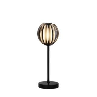 Lampe à poser metal Noir, diffuseur acrylique clair et verre givré G9 33w max Haut 44cm Diam 12cm BLOSSOM