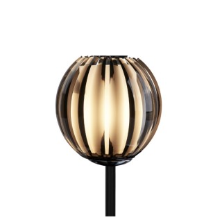 Lampe à poser metal Noir, diffuseur acrylique clair et verre givré G9 33w max Haut 44cm Diam 12cm BLOSSOM