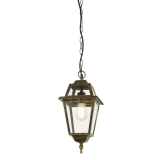 Suspension exterieure IP44 CLI 1LT metal Noir dore, verre transparent E27 60w haut 95cm Larg 20.2cm NEW ORLEANS