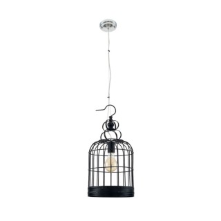 Suspension en Métal Chromé-Noir ,1xE27 Max.60W,CAGE,9501104