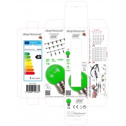 Blister de 2 ampoules - E27 - LED - Vert