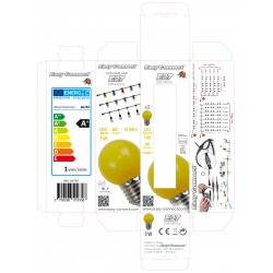 Blister de 2 ampoules - E27 - LED - Jaune