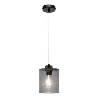 Suspension en Métal Noir et Verre fumé ,1xE27 Max.60W,ZEFIR,111870104