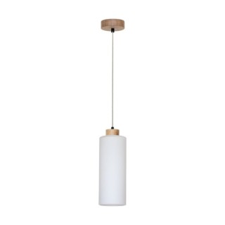 Suspension en Bois de Chêne Huilé et Verre Blanc ,1xE27 Max.60W,ZEFIR,113860174