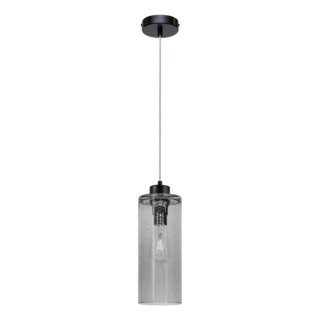 Suspension en Métal Noir et Verre fumé ,1xE27 Max.60W,ZEFIR,113870104