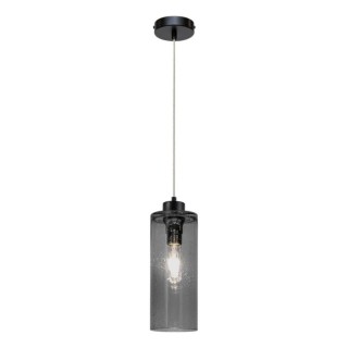 Suspension en Métal Noir et Verre fumé ,1xE27 Max.60W,ZEFIR,113870104