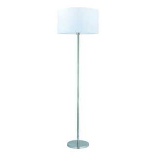 Lampadaire en Métal Chromé et Tissu Blanc ,1xE27 Max.60W,DOVE,124380128