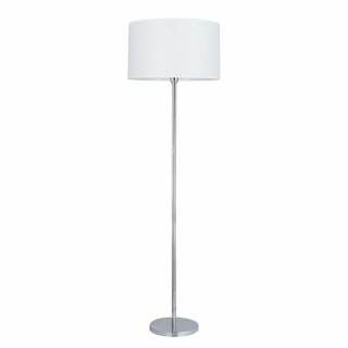 Lampadaire en Métal Chromé et Tissu Blanc ,1xE27 Max.60W,DOVE,124380128