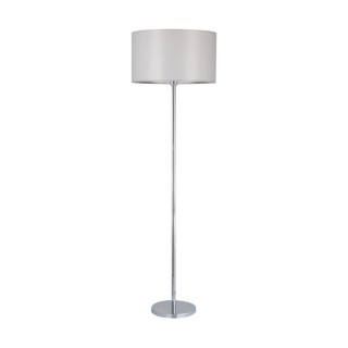 Lampadaire en Métal Chromé et Tissu Gris ,1xE27 Max.60W,DOVE,124500128