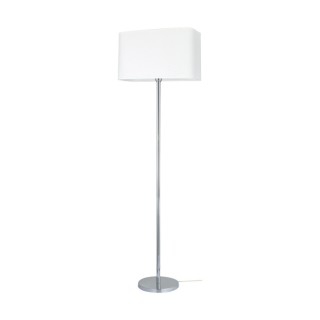 Lampadaire en Métal Chromé et Tissu Blanc ,1xE27 Max.40W,CADRE,13920128