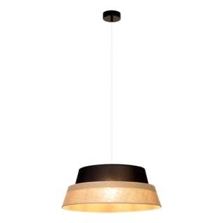 Suspension en Métal Noir et Tissu Noir-Beige ,1xE27 Max.60W,JUTE,150150104