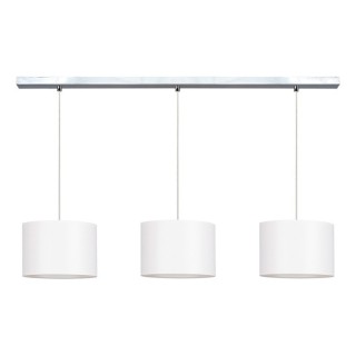 Suspension en Métal Chromé et Tissu Blanc ,3xE27 Max.40W,DOVE,15380328