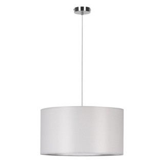 Suspension en Métal Chromé et Tissu Gris ,1xE27 Max.60W,DOVE,15390128