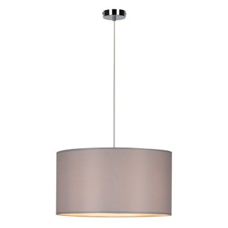 Suspension en Métal Chromé et Tissu Gris ,1xE27 Max.60W,DOVE,15390128