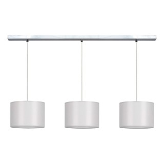 Suspension en Métal Chromé et Tissu Gris ,3xE27 Max.40W,DOVE,15390328