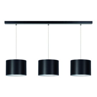 Suspension en Métal Noir et Tissu Noir ,3xE27 Max.40W,DOVE,15400304