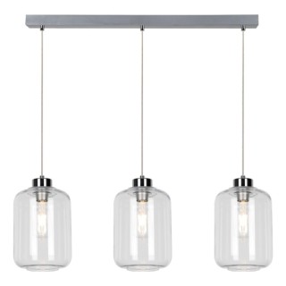 Suspension en Métal Chromé et Verre Transparent ,3xE27 Max.60W,TARRO,15880328