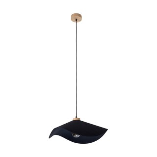 Suspension en Bois de Chêne Huilé et Tissu Noir ,1xE27 Max.40W,HATTU,1614119174