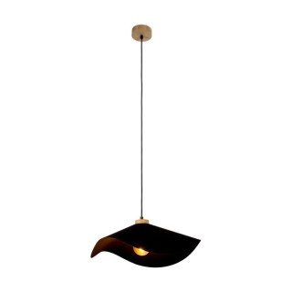 Suspension en Bois de Chêne Huilé et Tissu Noir ,1xE27 Max.40W,HATTU,1614119174