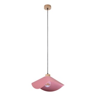 Suspension en Bois de Chêne Huilé et Tissu Rose ,1xE27 Max.40W,HATTU,1614519174