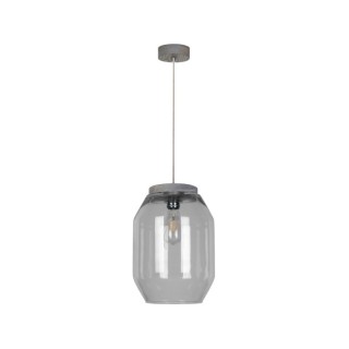 Suspension en Bois de Pin Gris et Verre fumé ,1xE27 Max.60W,VASO,169020157