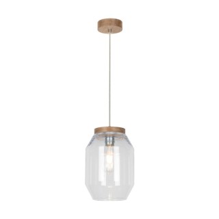 Suspension en Bois de Chêne Huilé et Verre Transparent ,1xE27 Max.60W,VASO,169110174