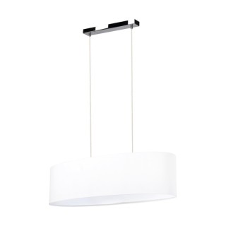 Suspension en Métal Chromé et Tissu Blanc ,2xE27 Max.40W,DOVE,17380228