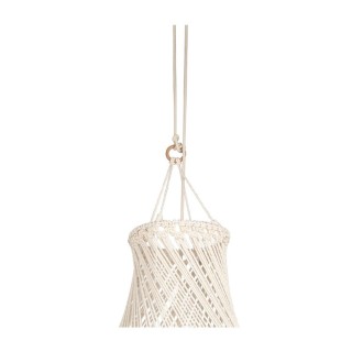 Suspension en Bois de Chêne Huilé et Macramé couleur Crème ,3xE27 Max.15W Led,REVE,18127374