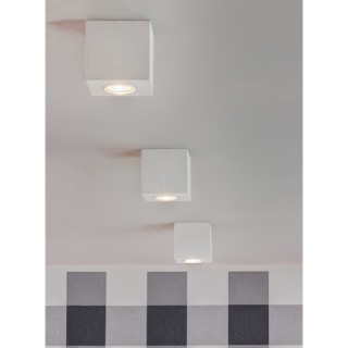 Plafonnier en Béton Blanc ,1xGU10 Max.6W,CONCRETEDREAM SQUARE,2076137