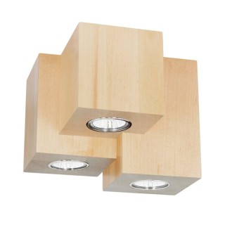 Plafonnier en Bois de bouleau ,3xGU10 Max.6W,WOODDREAM,2076360