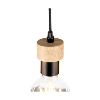 Suspension en Métal Noir et Bois de Chêne Huilé ,3xE27 Max.60W,CLARTE,3271304