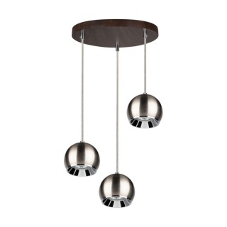 Suspension en Bois de Hêtre couleur Noyer et Métal Noir ,Incl.3xGU10 Max.6W,BALL WOOD,5141376R