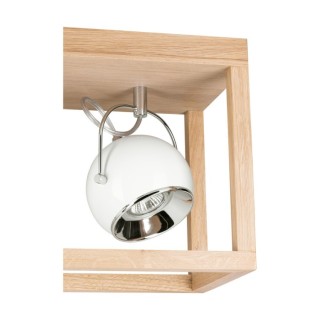 Plafonnier en Bois de Chêne Huilé et Métal Blanc ,Incl.3xGU10 Max.5W,ROY,5222374