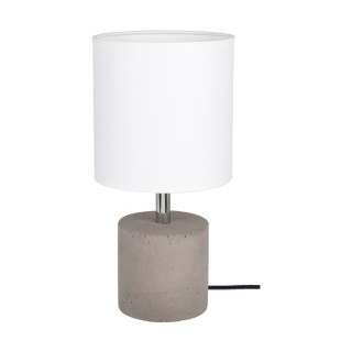 Lampe de Table en Béton Gris et Tissu Blanc ,1xE27 Max.25W,STRONG,6091936