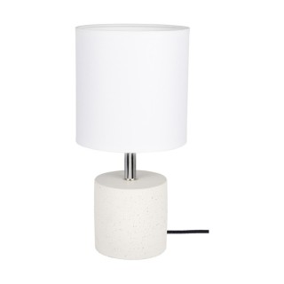 Lampe de Table en Béton Blanc et Tissu Blanc ,1xE27 Max.25W,STRONG,6091937