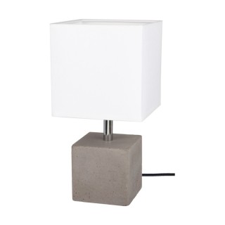 Lampe de Table en Béton Gris et Tissu Blanc ,1xE27 Max.25W,STRONG,6191936