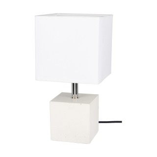 Lampe de Table en Béton Blanc et Tissu Blanc ,1xE27 Max.25W,STRONG,6191937