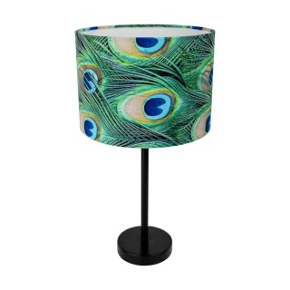 Lampe de Table en Métal Noir et Velours Multicolore ,1xE27 Max.40W,VERT,724080104