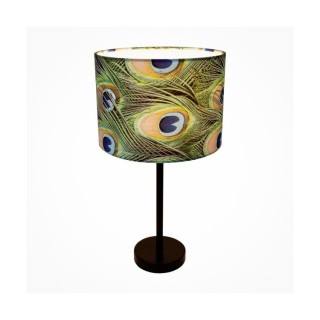 Lampe de Table en Métal Noir et Velours Multicolore ,1xE27 Max.40W,VERT,724080104