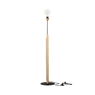 Lampadaire en Bois de Chêne Huilé et Métal Noir ,1xE27 Max.60W,SOLANGE,7541904