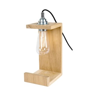 Lampe de Table en Bois de Chêne Huilé ,1xE27 Max.15W,ELLE,7669174