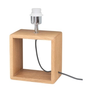 Lampe de Table en Bois de Chêne Huilé et Tissu Gris,1xE27 Max.25W,CADRE,7701174